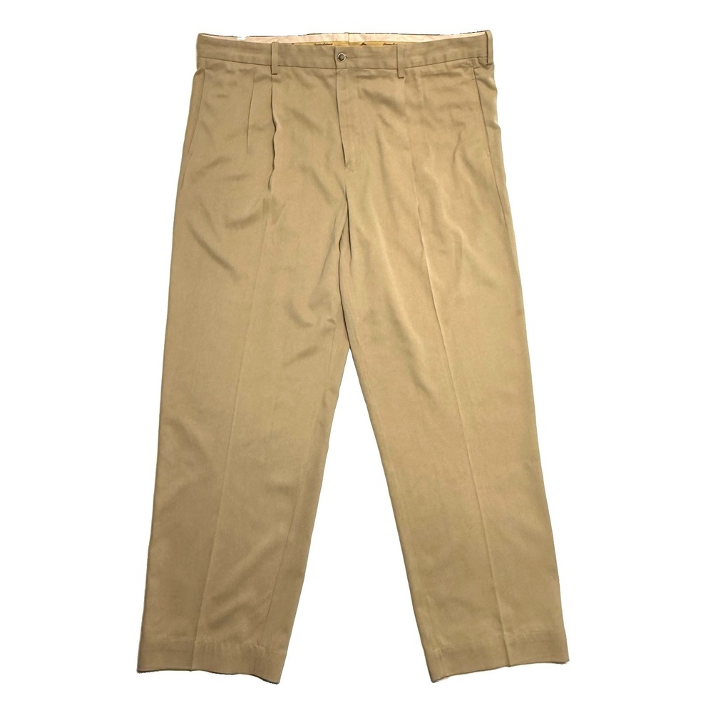 Tommy Bahama Pants Mens 40x32 Silk Blend Pleated Casual Resort Wear Beige Tan